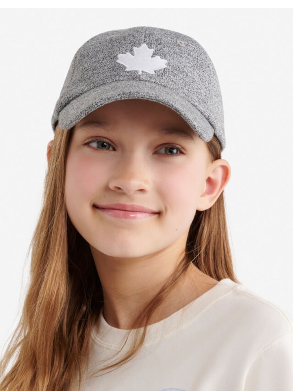 Roots Heather Grey Cap with White Maple Emblem